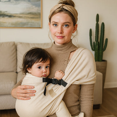 Écharpe de portage beige motif cactus pour bébé 0-2 ans